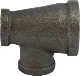 Midland Metal 65309 Reducing Tee, 1-1/4 in FPT x 1 in FPT x 1 in FPT, Iron, Black, 150 lb Top Rated
