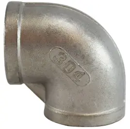 Free Returns Midland Metal 62100 90 deg Elbow, 1/8 in FNPT x 1/8 in FNPT, Stainless Steel, 150 lb