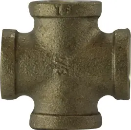 Midland Metal 44394LF Pipe Cross, 3/4 in FPT x 3/4 in FPT x 3/4 in FPT x 3/4 in FPT, Bronze Brand New