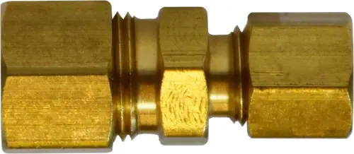Midland Metal 18080 Reducing Union, 3/8 in Compression x 5/16 in Compression, Brass While Supplies Last