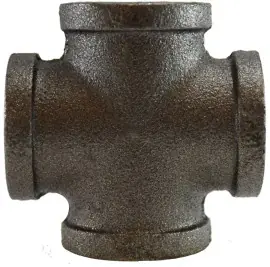 Midland Metal 65400 Cross, 3 in FPT x 3 in FPT x 3 in FPT x 3 in FPT, Iron, Black Professional Grade