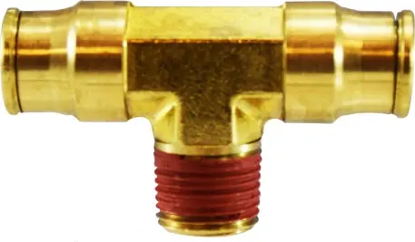 Midland Metal 20112 Fixed Branch Tee, 1/8 in Tube OD x 1/8 in Male NPTF x 1/8 in Tube OD, Brass Seasonal Sale