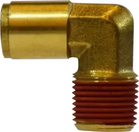 Midland Metal 20070 90 deg Fixed Elbow, 1/4 in Tube OD x 3/8 in Male NPTF, Brass Last Chance