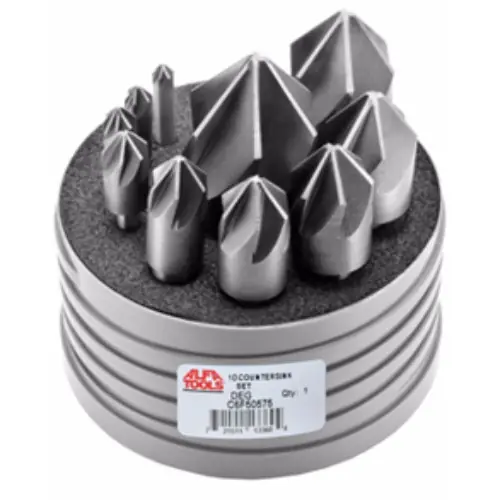 Alfa Tools C6F50574A 8 pc 6 Flute Countersinks 60° Set Brand New