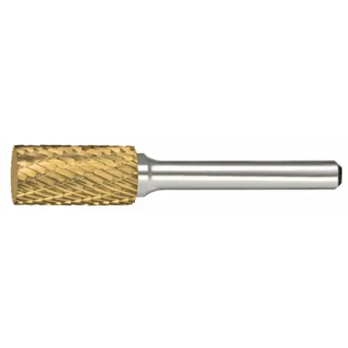 Exclusive Offer Alfa Tools B71204DTN Sa-2 Carbide Burr Cylindrical Double Cut Tin Coated