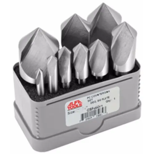Free Returns Alfa Tools CSF50571A 9 pc Set 60° Sg Flute Countersink 3/16-1"