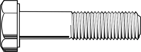 1"-8 x 2 3/4" Hex Cap Screws, Grade 2, Plain Finish, Full Thread, Qty 5 Premium