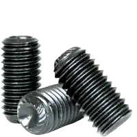 1/4"-20 x 7/8" Socket Set Screws, Knurled Cup Point, Thermal Black Oxide, Coarse (UNC), Alloy Steel, Qty 100 Direct From Factory
