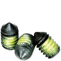 1/4"-20 x 3/8" Socket Set Screws, Cone Point, Nylon-Patch Thermal Black Oxide, Coarse (UNC), Alloy Steel, Qty 100 Clearance