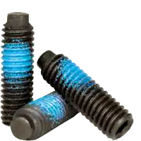 5/16"-18 x 5/8" Socket Set Screws, 1/2 Dog Point, Nylon-Patch Thermal Black Oxide, Coarse (UNC), Alloy Steel, Qty 100 Crafted