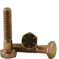 Professional Grade 1/2"-13 x 4 1/4" Hex Cap Screws, Grade 8, Zinc-Yellow Cr+6 Bake, Partial Thread, Coarse (UNC), Import, Qty 25