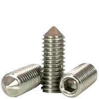Authentic 8-32 x 1/4" Socket Set Screws, Cone Point, 18-8 Stainless Steel, Coarse (UNC), Qty 100