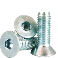 1/2"-13 x 1" Flat Head Socket Cap Screws, Zinc-Bake Cr+3, Full Thread, Coarse (UNC), Alloy Steel, Qty 100 Premium