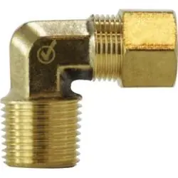 Mid-America Fittings LF269X10 90 deg Barstock Elbow, 5/8 in Compression x 1/2 in MPT, Brass Today Only