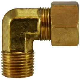 Midland Metal 27220 90 deg Elbow with 27001 Sleeve, 1/8 in Compression x 1/8 in MIP, Brass Hot Deal