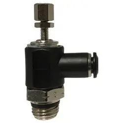 Don't Miss Out Midland Metal 20785C46 Meter Out Right Angle Flow Control Valve, 1/4 x 3/8 in Nominal, Push-In x MNPT