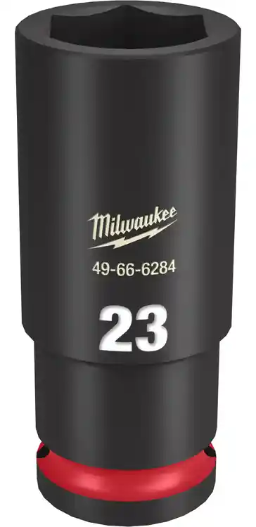 Grab Now Milwaukee Tool 49-66-6284 SHOCKWAVE Impact Duty 1/2" Drive 23MM Deep 6 Point Socket