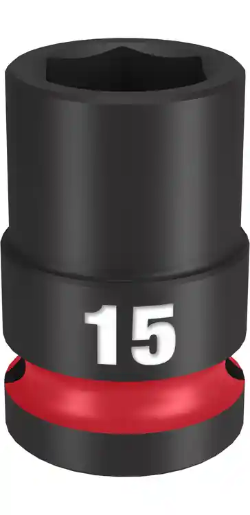 Next Day Delivery Milwaukee Tool 49-66-6247 SHOCKWAVE Impact Duty 1/2" Drive 15MM Standard 6 Point Socket