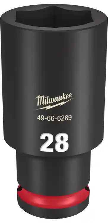 Latest Milwaukee Tool 49-66-6289 SHOCKWAVE Impact Duty 1/2" Drive 28MM Deep 6 Point Socket
