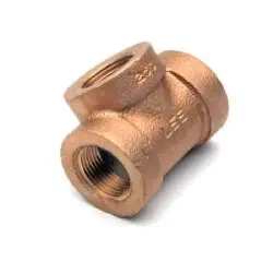 Authentic Midland Metal 82106-202012 Pipe Tee, 1-1/4 in FPT x 1-1/4 in FPT x 3/4 in FPT, Bronze