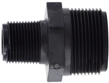 Midland Metal 28626P Reducing Hex Nipple, 1 in MPT x 1/2 in MPT, Polypropylene, Black Factory Price
