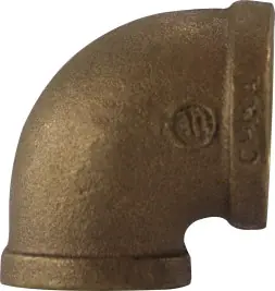 Midland Metal 44121 90 deg Reducing Elbow, 3/8 in FPT x 1/8 in FPT, Bronze Bargain