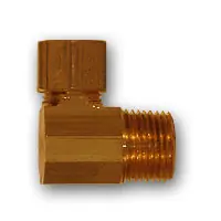 Mid-America Fittings 269X4 90 deg Barstock Elbow, 1/4 in Compression x 1/8 in MPT, Brass Direct From Factory