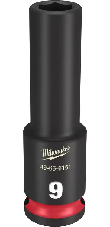 Next Day Delivery Milwaukee Tool 49-66-6151 SHOCKWAVE Impact Duty 3/8" Drive 9MM Deep 6 Point Socket