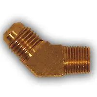 Certified Midland Metal 254X4X4 MAF/USA Flare x MIP Half ELL, MAF/USA FLARE, 1/4Odx1/4Mpt 45 B/Stk Elbow, MAF/USA Brass Fittings