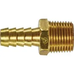 AMC 707001-0406 Rigid Adapter, 1/4 in Hose Barbed x 3/8 in MNPTF, Brass Clearance