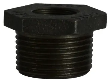 Midland Metal 65512DT Double Tapped Bushings, Galvanized 150 Malleable Fittings, 1 x 1/2 Double Tap Black Bushing, Nipples and Fittings Price Drop