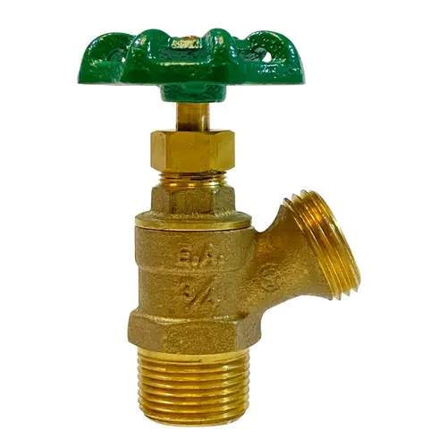 Midland Metal 942135LF Angle Hose Boiler Drain Valve, 3/4 in Nominal Pipe, MIP, Lead-Free Brass Body Fresh Stock
