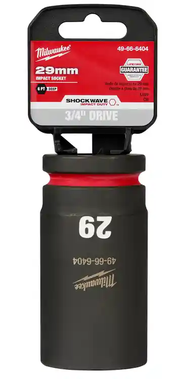 Milwaukee Tool 49-66-6404 SHOCKWAVE Impact Duty 3/4" Drive 29MM Deep 6 Point Socket Certified