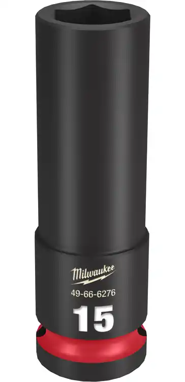 Low Price Milwaukee Tool 49-66-6276 SHOCKWAVE Impact Duty 1/2" Drive 15MM Deep 6 Point Socket