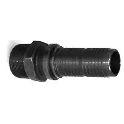 Final Sale Buchanan Rubber GJM-300CR-DP Crimplok High Pressure Stem, 3 in MIP x 3 in Barb, Iron, Black