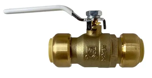 Midland Metal 943751LF Ball Valve, 3/4 in Nominal, Push-Fit x Push-Fit, 200 psi CWP Pressure, Brass Body Bargain