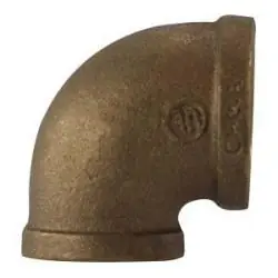 AMC 38105-2412 90 deg Reducing Elbow, 1-1/2 in FPT x 3/4 in FPT, Bronze Certified