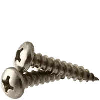 12 x 2 1/4" Self-Tapping Screws, Phillips Pan Head, Type A, 18-8 Stainless Steel, Full Thread, Qty 200 Order Now