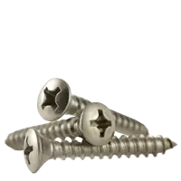 Affordable 8 x 1/2" Self-Tapping Screws, Phillips Oval Head, Type A, 18-8 Stainless Steel, Full Thread, Qty 1000