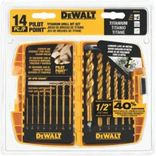 Dewalt DW1354 14Pc Titanium Pp Drill Bit Set W/1/2" (1 ST) Affordable
