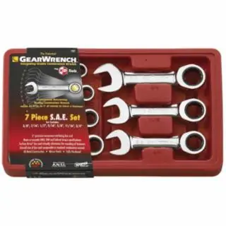 Gearwrench 9507D 7Pc Sae Stubby Combination Ratcheting Wrench Bargain