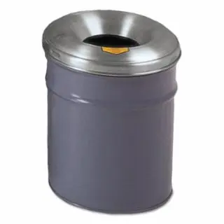 Justrite 26604G Gray 4-1/2 Gallon Drum Cease Fire Waste Receptac Final Sale