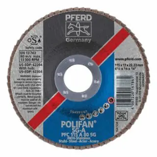 One Day Deal Pferd 62204 4-1/2 x 7/8 Polifan Sg Alu Ox Conical 80G (10 EA)