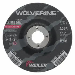 Weiler 56466 5 x 1/4 Wolv Ty27 Grindwhl A24R 7/8 Ah Certified