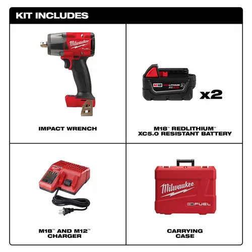 Buy Today Milwaukee Tool 2962P-22R M18 FUEL 1/2 " Mid-Torque Impact Wrench w/ Pin Detent Kit