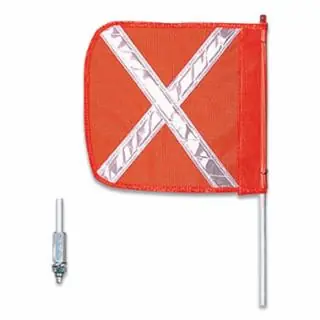 Bargain Checkers FS8X-16-O Warning Whip8‘16" Orangeflagwhite Xhex Base
