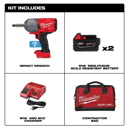 Milwaukee Tool 2769-22R M18 FUEL ½ Ext. Anvil Controlled Torque Impact Wrench w/ONE-KEY Kit Clearance