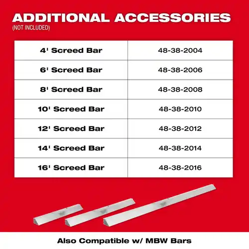 Milwaukee Tool MXF381-2CP MX FUEL Vibratory Screed Kit Genuine