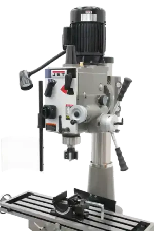 JET JT9-351143 JMD-40GHPF Geared Head Mill Drill with Power Downfeed & Newall NMS800 2-Axis DRO & X-Powerfeed Time-Limited