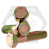 7/8"-14 x 3" Hex Cap Screws, Grade 5, Zinc-Yellow Cr+6, Partial Thread, Fine (UNF), Medium Carbon Steel, Qty 15 Direct From Factory